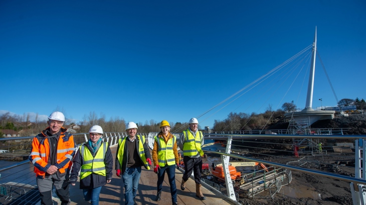 The first crossing of Stockingfield Bridge, Glasgow, by Active Travel Minister Patrick Harvie