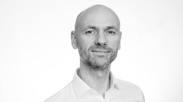 Black and white headshot of Walk Wheel Cycle Trust London Director James Cleeton.