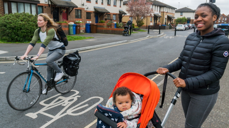 Lady with a pushchair