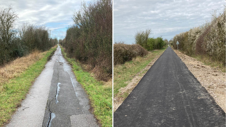 Upgraded Phoenix Trail route - before and after