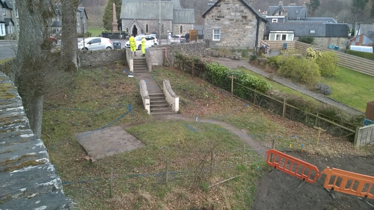 Inaccessible steps before the Rannoch All Abilities Path was built.