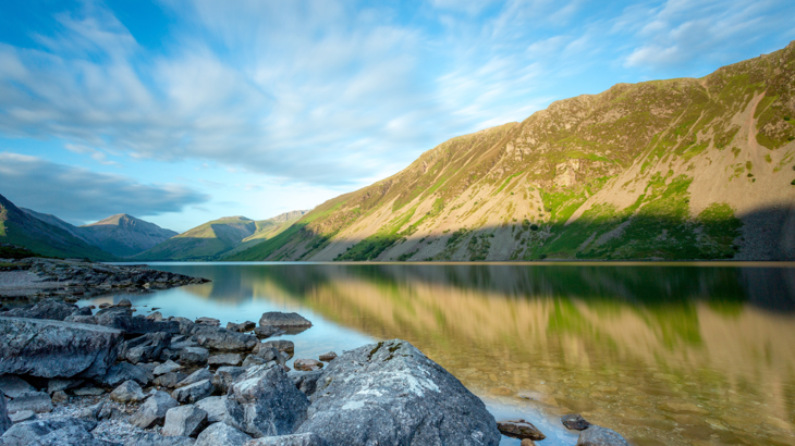 Landscape image of lake and mountain in the Lake District