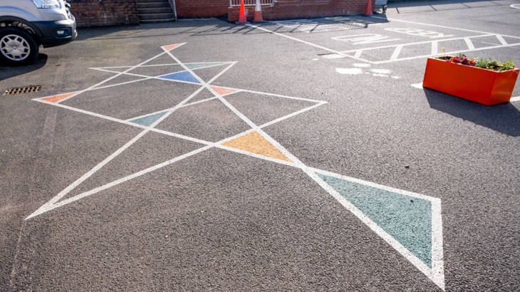 The creative ground markings by Bigg Design and Fun Makes Good are shown.