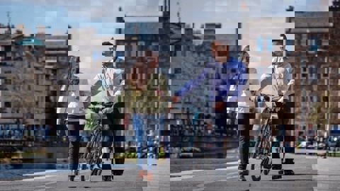 Two commuters in Edinburgh