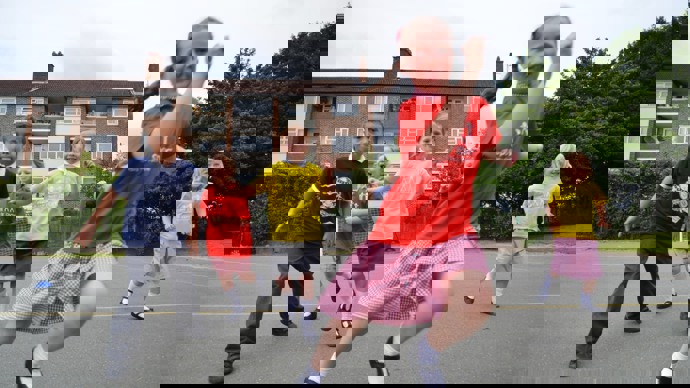 Children Playing In A School playground
