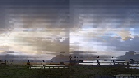 A Cyclist And Walkers On Caledonia Way 