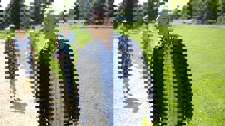 people walking on traffic free path in park