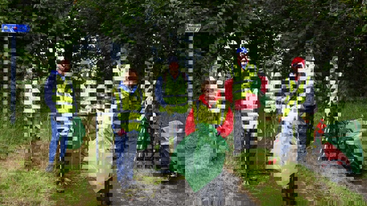 Volunteers from the Ayrshire Coastal Path Group take part in a litter-pick along National Cycle Network Route 73