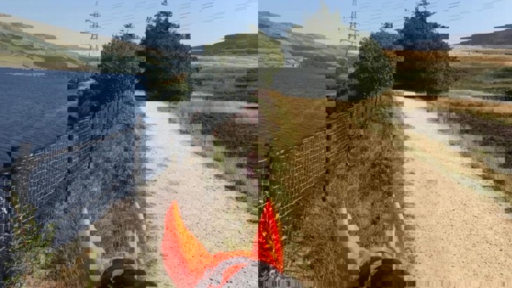 A view of the Trans Pennine Trail from on top of the horse