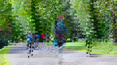 woman on bike traffic-free