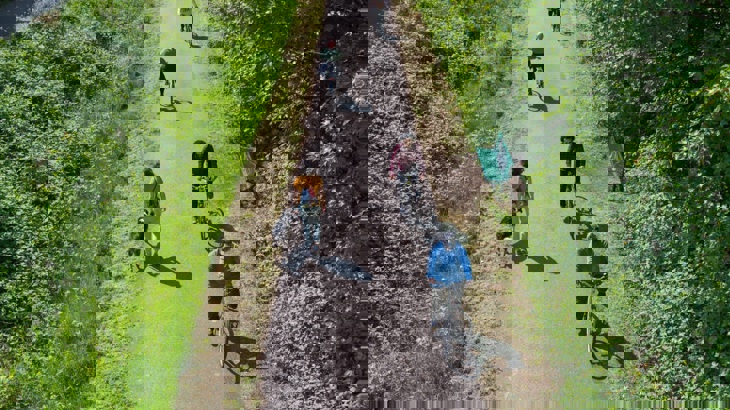 People Walking And Cycling On Fallowfield Loop