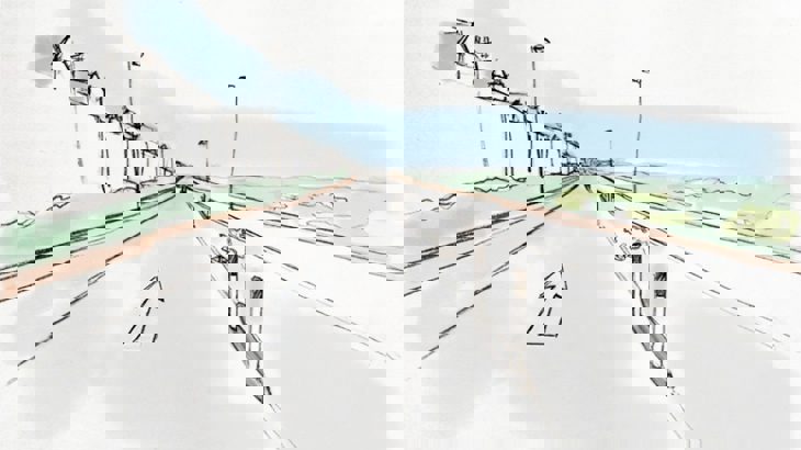 Graphic design illustration of the new Tyneside cycle route