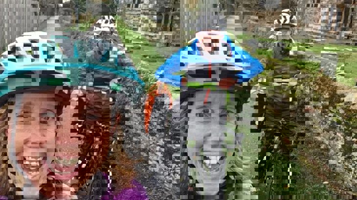 Lucy Dance, out for a cycle with partner