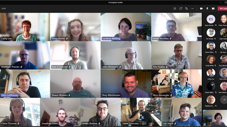 Microsoft Teams meeting screenshot showing the faces of our IT and Systems team members