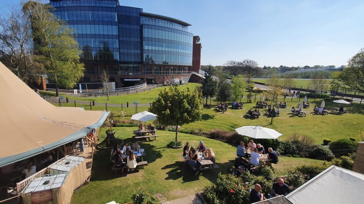Beer garden at the Architect, Chester