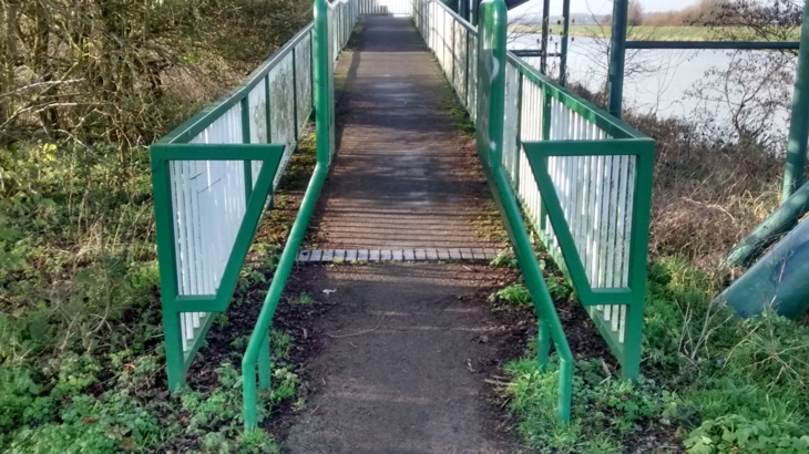 A frame barrier at Five Mile Bridge